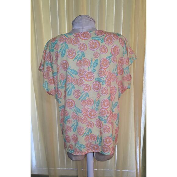 Hearts of Palm Orange Slices‎ Pattern/Yellow Top Size XL - Picture 2 of 4